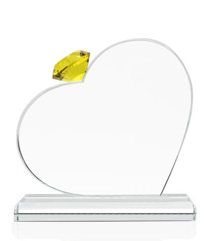 Yellow Diamond Heart Plaque