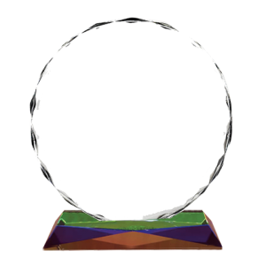 5 Series Standard Diamond Round Rainbow Plaque