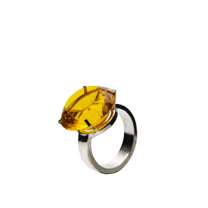 Yellow Citrine Diamond Ring Ornament