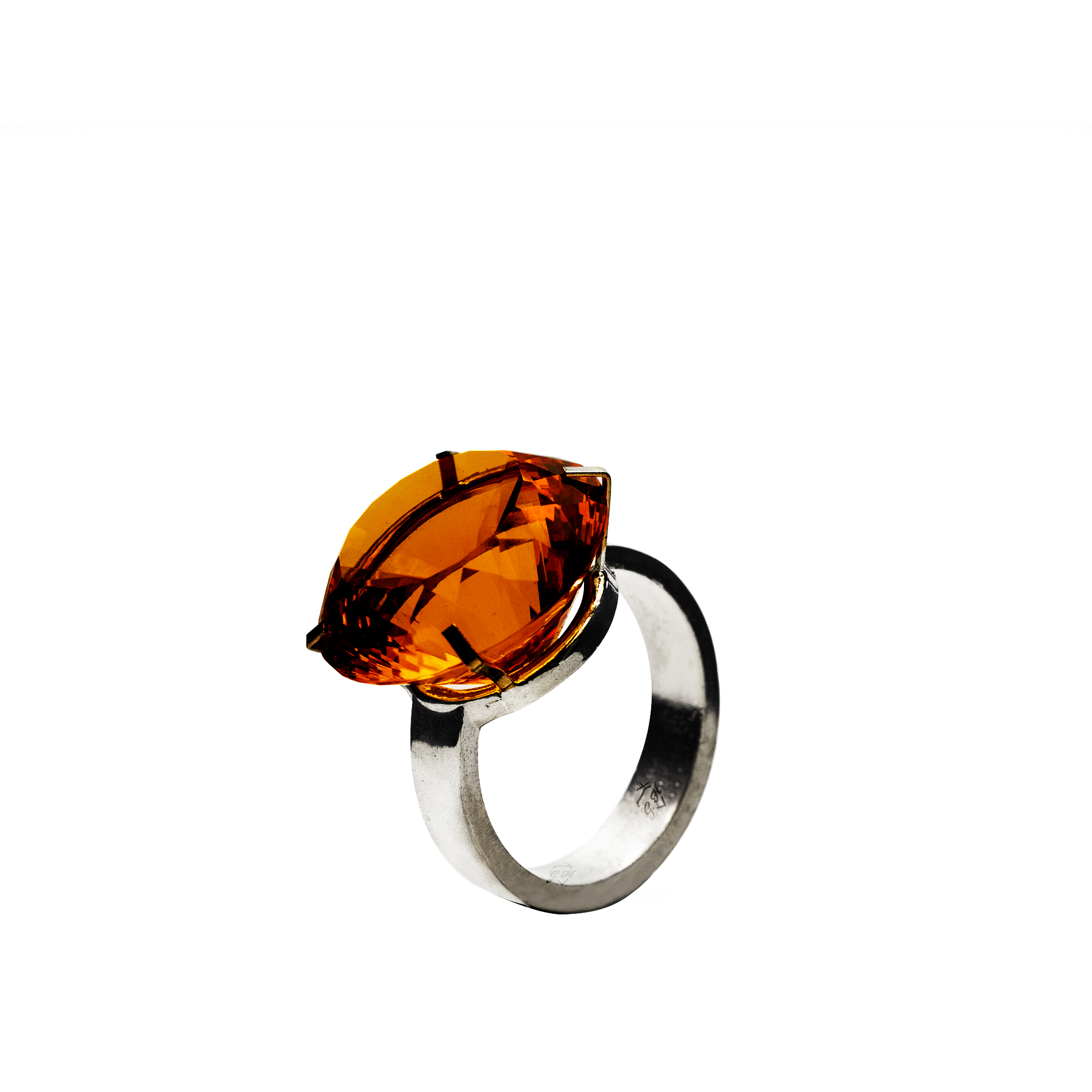 Orange Zircon Diamond Ring Ornament