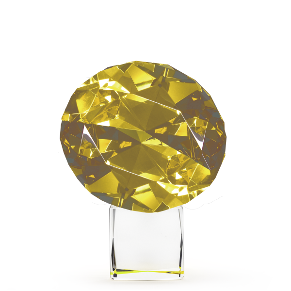 Yellow Citrine Diamond Desk Weight