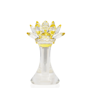 Citrine Clear Lotus Flower Light Stand