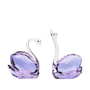 Purple Amethyst Couple Swan