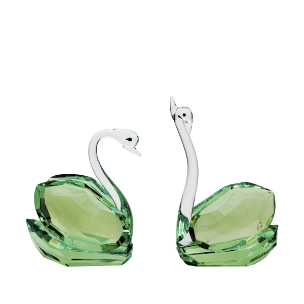 Green Emerald Couple Swan